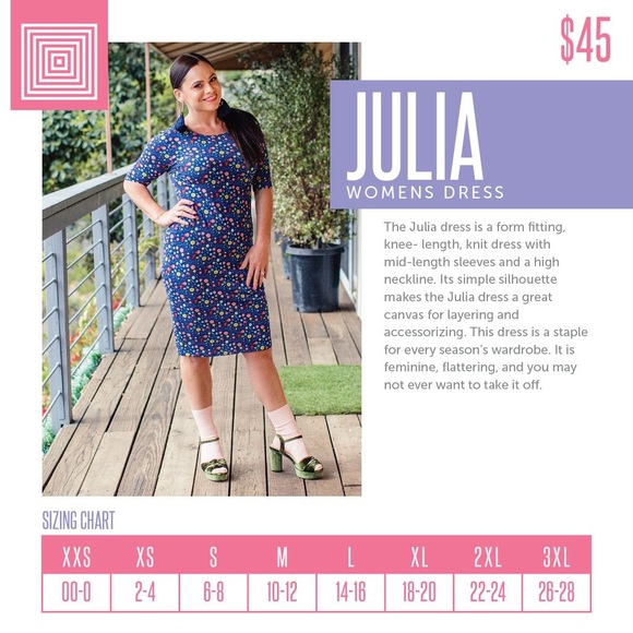 NWT LuLaRoe Julia Dress (2XL) pattern - Picture 6 of 6